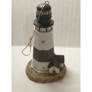 Vintge Montauk Lighthouse Porcelain 1994 3.5"  Tall Ornament Lefton (S2)